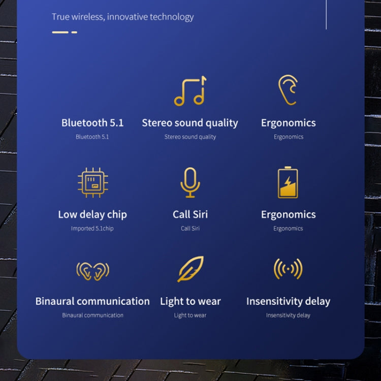 HXSJ Air-S4 Bluetooth 5.1 True Wireless HiFiステレオイヤホン 充電ケース付き