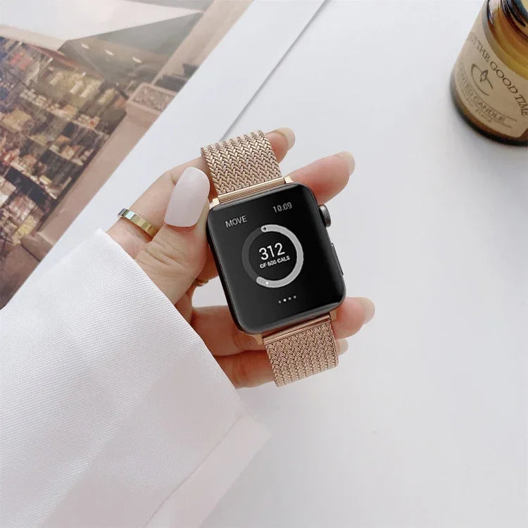 V字バックルストレートスチール替えストラップバンド、Apple Watchシリーズ用、7 41mm / 6&SE&5&4 40mm / 3&2&1 38mm、7 45mm / 6&SE&5&4 44mm / 3&2&1 42mm