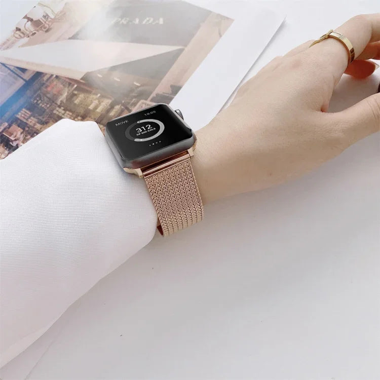 V字バックルストレートスチール替えストラップバンド、Apple Watchシリーズ用、7 41mm / 6&SE&5&4 40mm / 3&2&1 38mm、7 45mm / 6&SE&5&4 44mm / 3&2&1 42mm