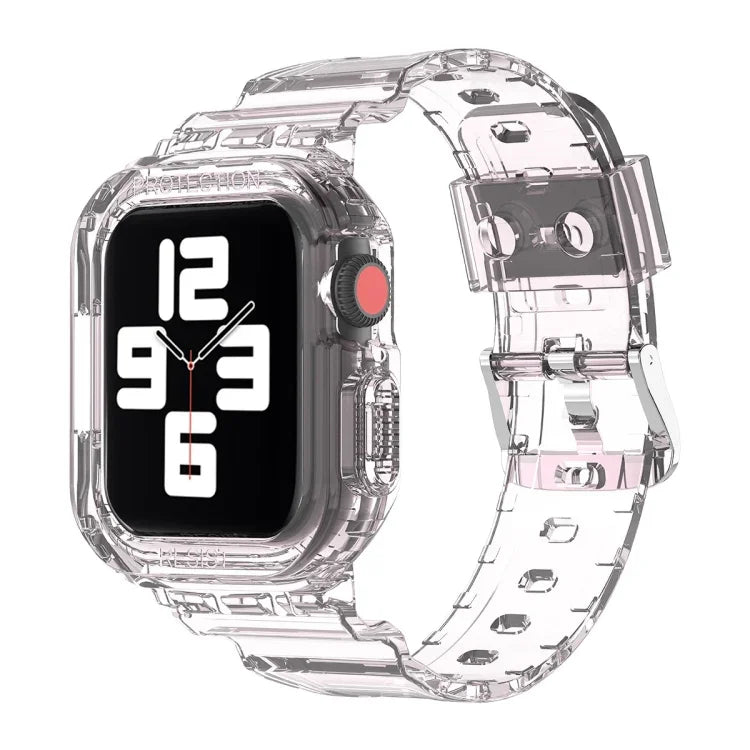 氷河透明TPU一体型交換ストラップウォッチバンド、Apple Watchシリーズ7 45mm用、Apple Watchシリーズ7 41mm用