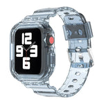 氷河透明TPU一体型交換ストラップウォッチバンド、Apple Watchシリーズ7 45mm用、Apple Watchシリーズ7 41mm用