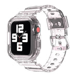 氷河透明TPU一体型交換ストラップウォッチバンド、Apple Watchシリーズ7 45mm用、Apple Watchシリーズ7 41mm用