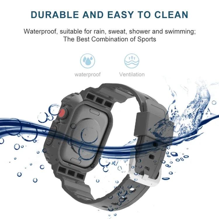 氷河透明TPU一体型交換ストラップウォッチバンド、Apple Watchシリーズ7 45mm用、Apple Watchシリーズ7 41mm用