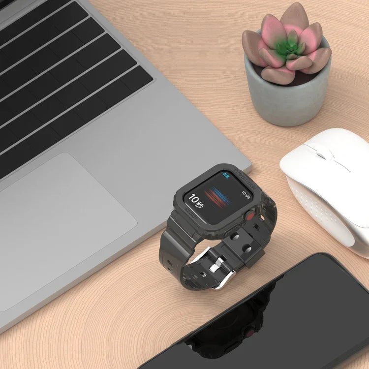 氷河透明TPU一体型交換ストラップウォッチバンド、Apple Watchシリーズ7 45mm用、Apple Watchシリーズ7 41mm用