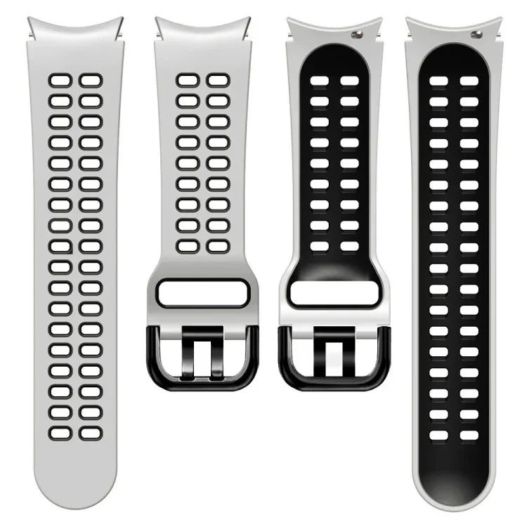 二列穴二色シリコン交換用ストラップバンド、Samsung Galaxy Watch4 40mm / 44mm用
