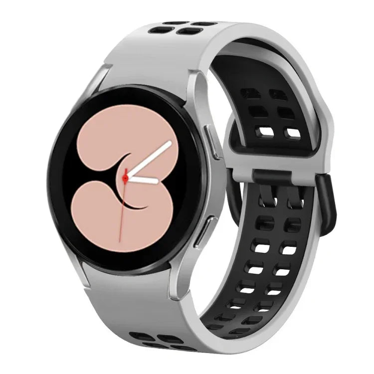 二列穴二色シリコン交換用ストラップバンド、Samsung Galaxy Watch4 40mm / 44mm用