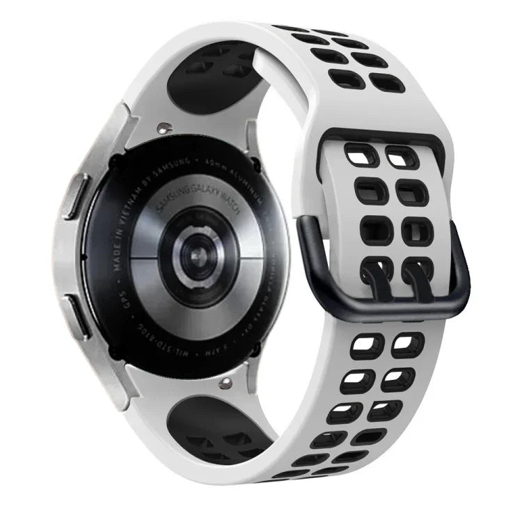 二列穴二色シリコン交換用ストラップバンド、Samsung Galaxy Watch4 40mm / 44mm用
