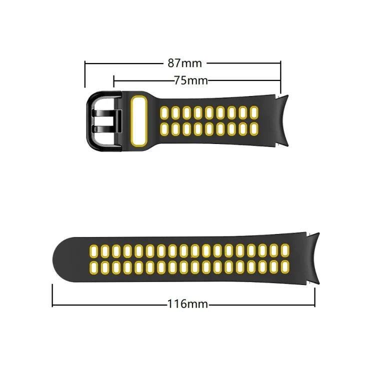 二列穴二色シリコン交換用ストラップバンド、Samsung Galaxy Watch4 40mm / 44mm用