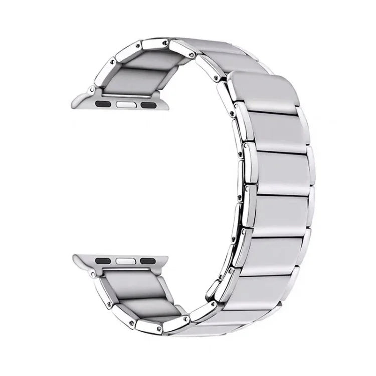 竹節マグネットスチール交換ストラップウォッチバンド Apple Watchシリーズ用、7 41mm / 6&SE&5&4 40mm / 3&2&1 38mm、7 45mm / 6&SE&5&4 44mm / 3&2&1 42mm