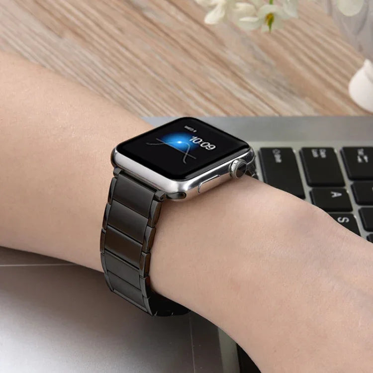 竹節マグネットスチール交換ストラップウォッチバンド Apple Watchシリーズ用、7 41mm / 6&SE&5&4 40mm / 3&2&1 38mm、7 45mm / 6&SE&5&4 44mm / 3&2&1 42mm