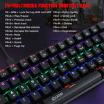 HXSJ V900 61 Keys Cool Lighting Effect Mechanical Wired Keyboard, Black, White