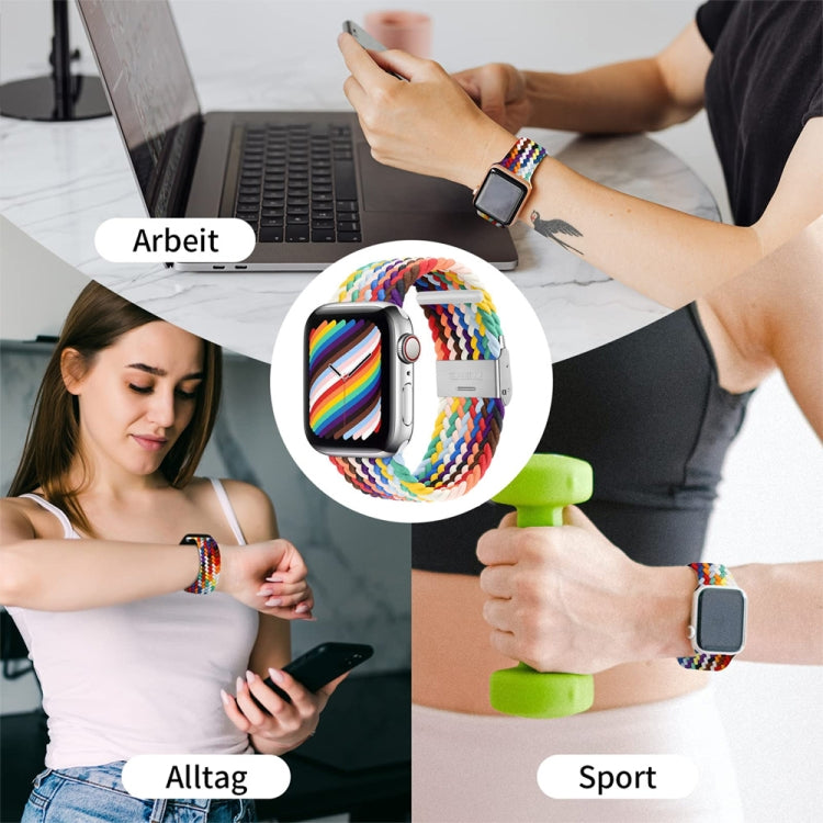 ナイロン編みワンバックル交換ウォッチバンド Apple Watchシリーズ用、7 45mm / 6&SE&5&4 44mm / 3&2&1 42mm