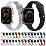 Slimming Silicone Replacement Watchband For Apple Watch Series, 7 45mm / 6&SE&5&4 44mm / 3&2&1 42mm