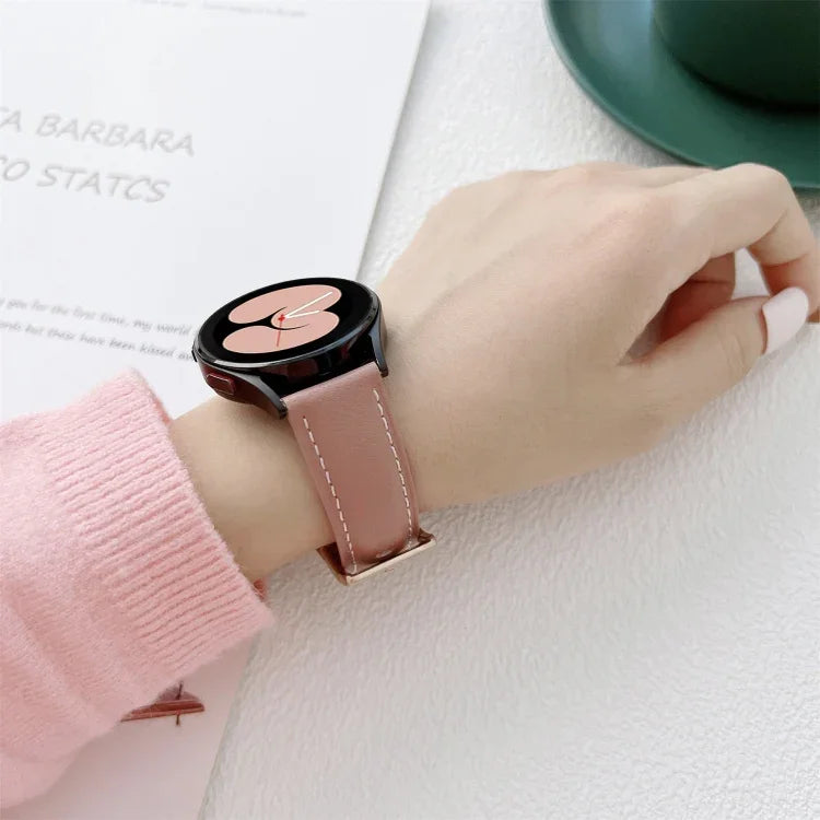 縫製レザーストラップバンド、Samsung Galaxy Watch4 40mm / 44mm用