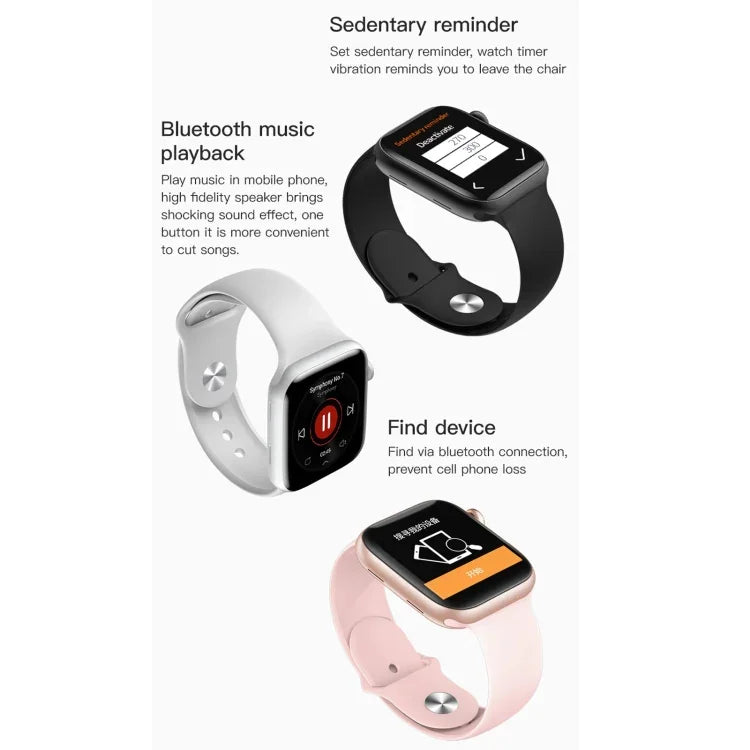 T500 1.44インチ TFT タッチスクリーンスマートウォッチ、睡眠モニタリング / 心拍数モニタリング / Bluetooth通話 / Bluetooth音楽再生対応