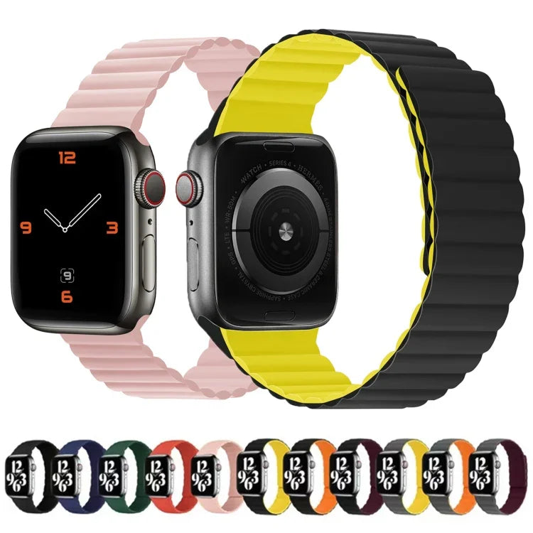 シリコン磁気一体型ロングストラップウォッチバンド、Apple Watchシリーズ 7 41mm / 6&SE&5&4 40mm / 3&2&1 38mm、7 45mm / 6&SE&5&4 44mm / 3&2&1 42mm用
