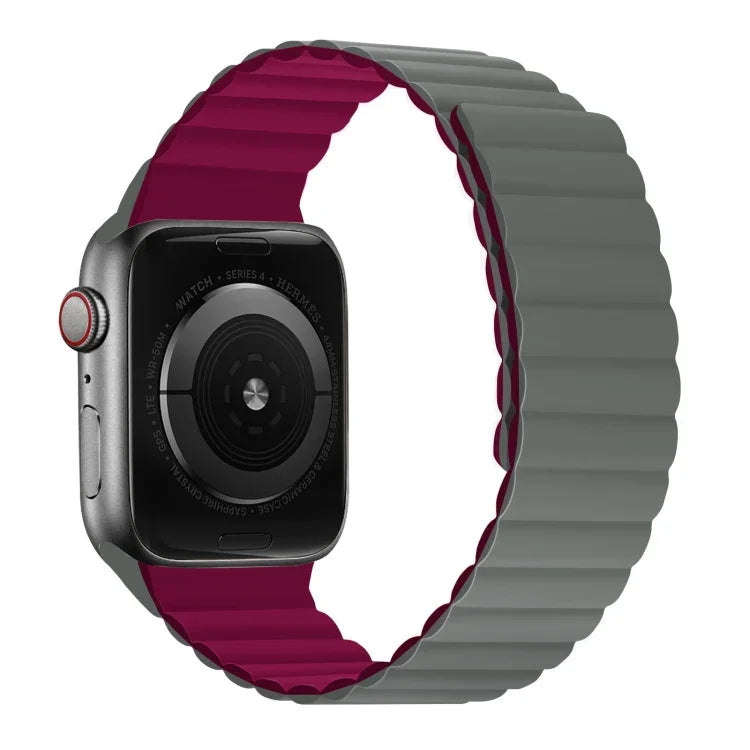 シリコン磁気一体型ロングストラップウォッチバンド、Apple Watchシリーズ 7 41mm / 6&SE&5&4 40mm / 3&2&1 38mm、7 45mm / 6&SE&5&4 44mm / 3&2&1 42mm用