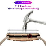 UV液体曲面フル接着フルスクリーン強化ガラスフィルム、Apple Watchシリーズ 9 / 8 / 7 41mm用、Apple Watchシリーズ 8 / 7 41mm用、Apple Watchシリーズ 8 / 7 45mm用