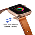 14mmレザーストラップウォッチバンド、Apple Watchシリーズ 7 41mm / 6&SE&5&4 40mm / 3&2&1 38mm、7 45mm / 6&SE&5&4 44mm / 3&2&1 42mm用