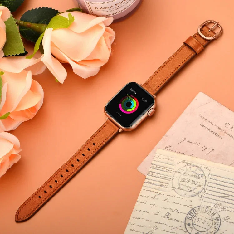 14mmレザーストラップウォッチバンド、Apple Watchシリーズ 7 41mm / 6&SE&5&4 40mm / 3&2&1 38mm、7 45mm / 6&SE&5&4 44mm / 3&2&1 42mm用