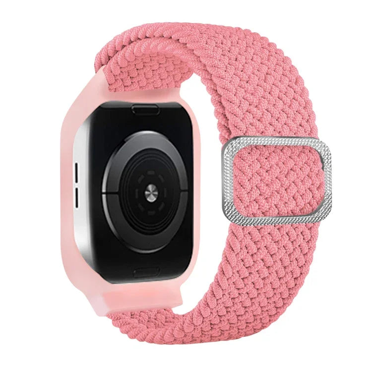 TPUフレームバックル編み込み一体型交換用ウォッチバンド、Apple Watchシリーズ 6 & SE & 5 & 4 40mm / 3 & 2 & 1 38mm、6 & SE & 5 & 4 44mm / 3 & 2 & 1 42mm用