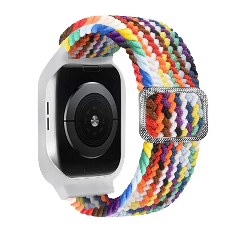 TPUフレームバックル編み込み一体型交換用ウォッチバンド、Apple Watchシリーズ 6 & SE & 5 & 4 40mm / 3 & 2 & 1 38mm、6 & SE & 5 & 4 44mm / 3 & 2 & 1 42mm用