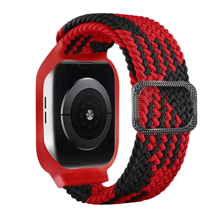 TPUフレームバックル編み込み一体型交換用ウォッチバンド、Apple Watchシリーズ 6 & SE & 5 & 4 40mm / 3 & 2 & 1 38mm、6 & SE & 5 & 4 44mm / 3 & 2 & 1 42mm用