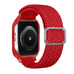 TPUフレームバックル編み込み一体型交換用ウォッチバンド、Apple Watchシリーズ 6 & SE & 5 & 4 40mm / 3 & 2 & 1 38mm、6 & SE & 5 & 4 44mm / 3 & 2 & 1 42mm用