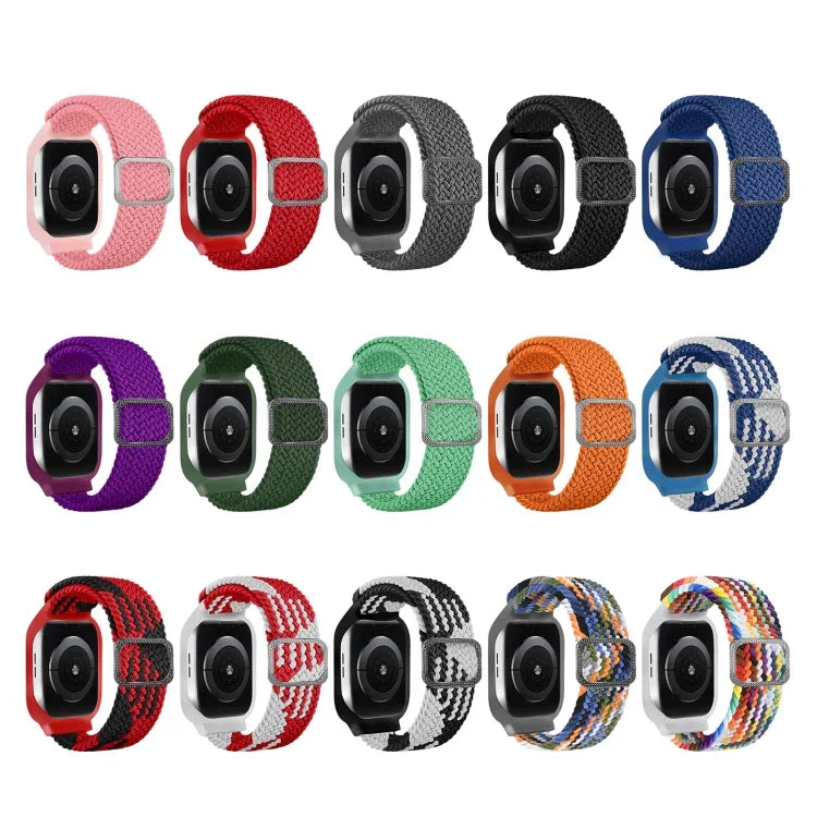 TPUフレームバックル編み込み一体型交換用ウォッチバンド、Apple Watchシリーズ 6 & SE & 5 & 4 40mm / 3 & 2 & 1 38mm、6 & SE & 5 & 4 44mm / 3 & 2 & 1 42mm用
