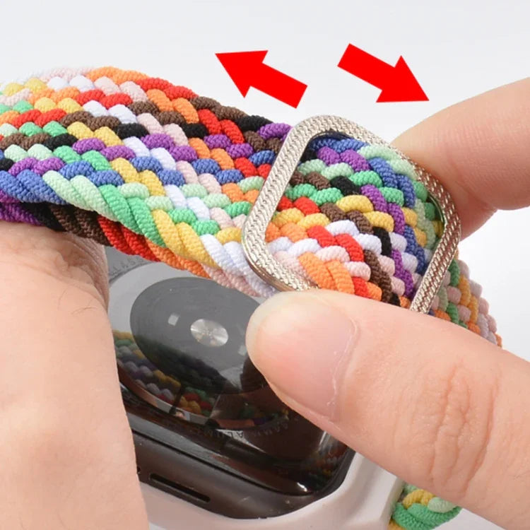 TPUフレームバックル編み込み一体型交換用ウォッチバンド、Apple Watchシリーズ 6 & SE & 5 & 4 40mm / 3 & 2 & 1 38mm、6 & SE & 5 & 4 44mm / 3 & 2 & 1 42mm用