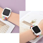 TPUフレームバックル編み込み一体型交換用ウォッチバンド、Apple Watchシリーズ 6 & SE & 5 & 4 40mm / 3 & 2 & 1 38mm、6 & SE & 5 & 4 44mm / 3 & 2 & 1 42mm用