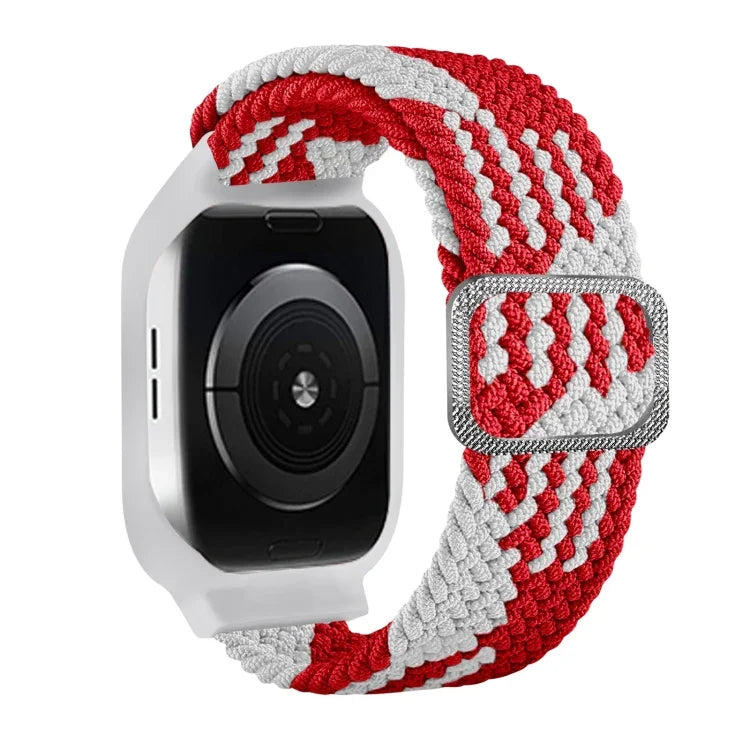 TPUフレームバックル編み込み一体型交換用ウォッチバンド、Apple Watchシリーズ 6 & SE & 5 & 4 40mm / 3 & 2 & 1 38mm、6 & SE & 5 & 4 44mm / 3 & 2 & 1 42mm用