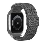 TPUフレームバックル編み込み一体型交換用ウォッチバンド、Apple Watchシリーズ 6 & SE & 5 & 4 40mm / 3 & 2 & 1 38mm、6 & SE & 5 & 4 44mm / 3 & 2 & 1 42mm用
