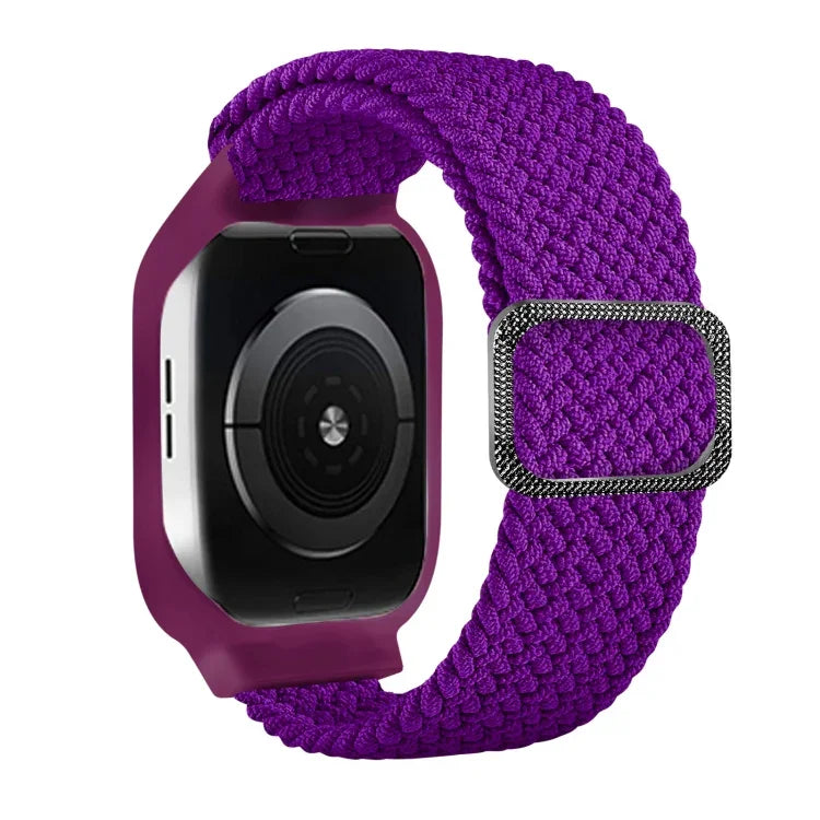 TPUフレームバックル編み込み一体型交換用ウォッチバンド、Apple Watchシリーズ 6 & SE & 5 & 4 40mm / 3 & 2 & 1 38mm、6 & SE & 5 & 4 44mm / 3 & 2 & 1 42mm用