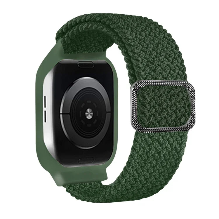 TPUフレームバックル編み込み一体型交換用ウォッチバンド、Apple Watchシリーズ 6 & SE & 5 & 4 40mm / 3 & 2 & 1 38mm、6 & SE & 5 & 4 44mm / 3 & 2 & 1 42mm用