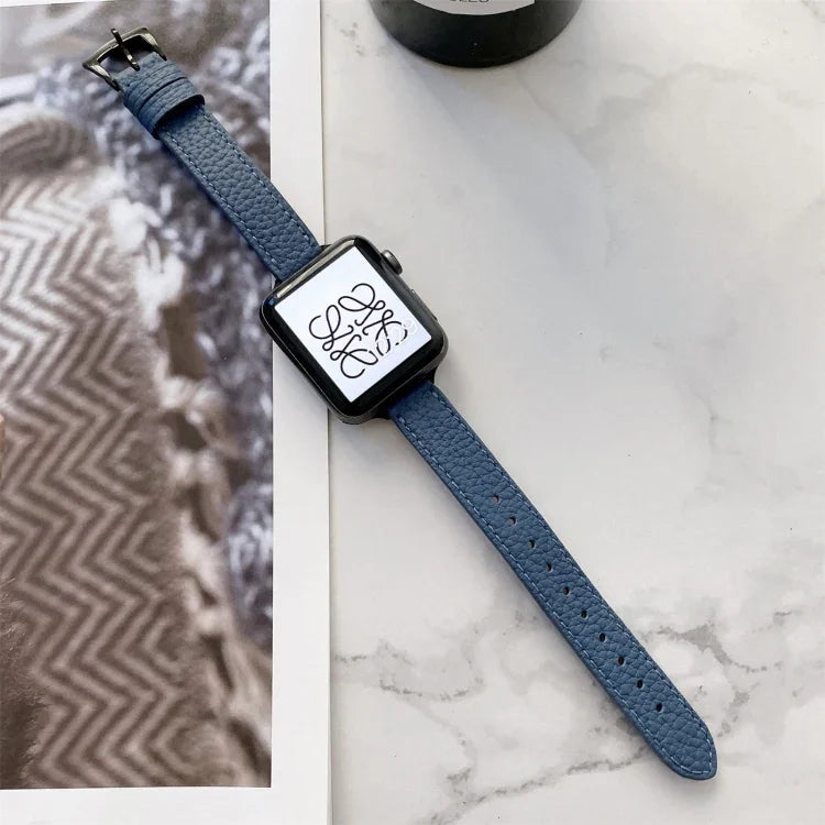 ライチテクスチャースリムストラップウォッチバンド、Apple Watchシリーズ 7 41mm / 6&SE&5&4 40mm / 3&2&1 38mm、7 45mm / 6&SE&5&4 44mm / 3&2&1 42mm用
