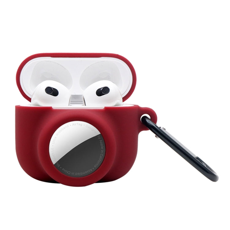 2in1 衝撃吸収 全面保護シリコン保護ケース AirPods 3／AirTag第2世代／第1世代用、AirPods 3／AirTag対応
