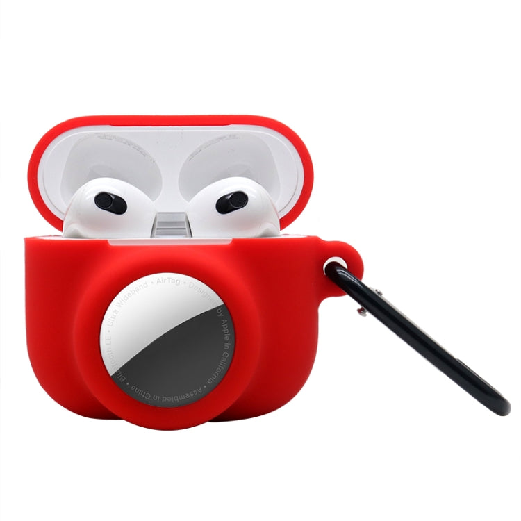 2in1 衝撃吸収 全面保護シリコン保護ケース AirPods 3／AirTag第2世代／第1世代用、AirPods 3／AirTag対応