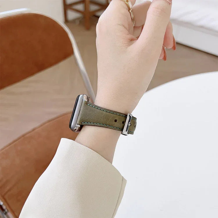 ナイフテール型カウハイド交換用ウォッチバンド、Apple Watchシリーズ用、7 45mm / 6&SE&5&4 44mm / 3&2&1 42mm、7 41mm / 6&SE&5&4 40mm / 3&2&1 38mm