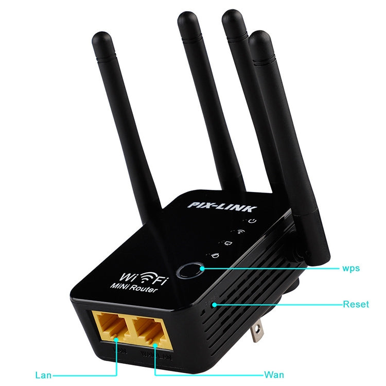 ワイヤレススマートWiFiルーターリピーター 4本WiFiアンテナ付き、EUプラグ ブラック、EUプラグ ホワイト、英国プラグ ブラック、英国プラグ ホワイト、米国プラグ ブラック、米国プラグ ホワイト
