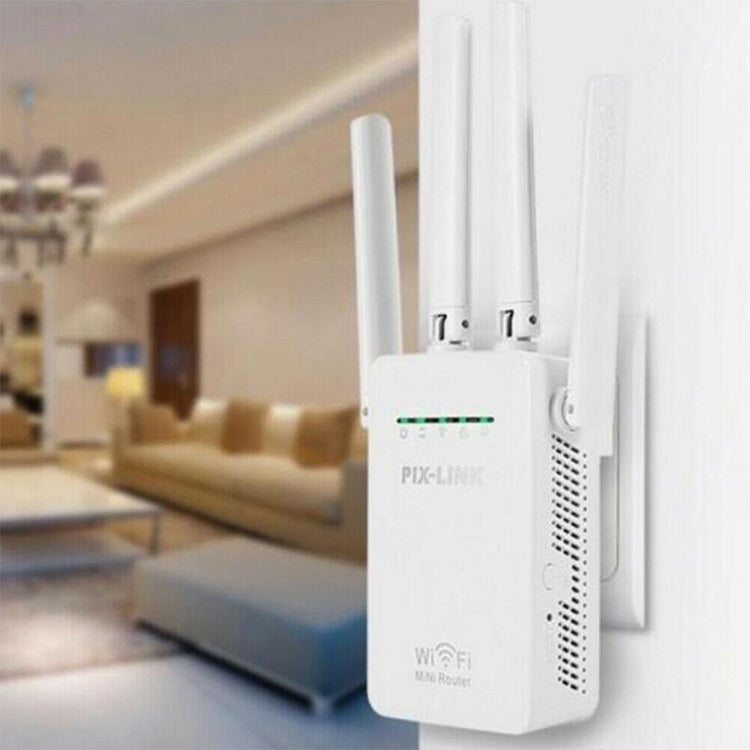 ワイヤレススマートWiFiルーターリピーター 4本WiFiアンテナ付き、EUプラグ ブラック、EUプラグ ホワイト、英国プラグ ブラック、英国プラグ ホワイト、米国プラグ ブラック、米国プラグ ホワイト