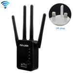 ワイヤレススマートWiFiルーターリピーター 4本WiFiアンテナ付き、EUプラグ ブラック、EUプラグ ホワイト、英国プラグ ブラック、英国プラグ ホワイト、米国プラグ ブラック、米国プラグ ホワイト