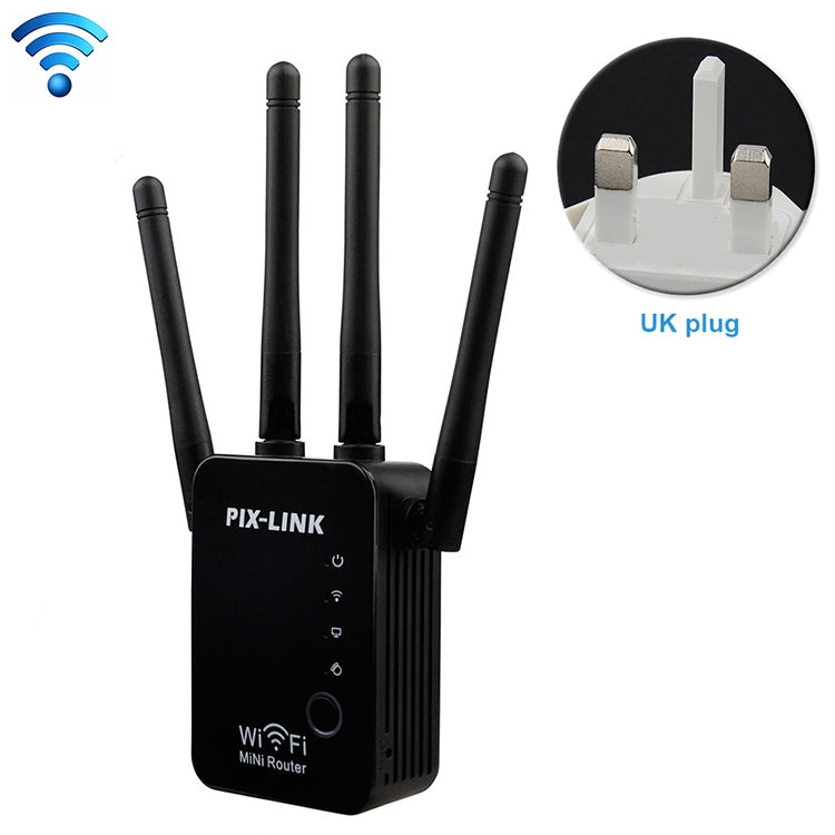 ワイヤレススマートWiFiルーターリピーター 4本WiFiアンテナ付き、EUプラグ ブラック、EUプラグ ホワイト、英国プラグ ブラック、英国プラグ ホワイト、米国プラグ ブラック、米国プラグ ホワイト