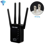 ワイヤレススマートWiFiルーターリピーター 4本WiFiアンテナ付き、EUプラグ ブラック、EUプラグ ホワイト、英国プラグ ブラック、英国プラグ ホワイト、米国プラグ ブラック、米国プラグ ホワイト