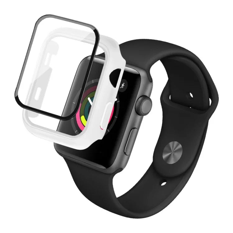 IMAK 衝撃吸収PC保護ケース＋強化ガラスフィルム、Apple Watchシリーズ 6 & SE & 5 & 4 44mm用、Apple Watchシリーズ 3 & 2 & 1 42mm用、Apple Watchシリーズ 6 & SE & 5 & 4 40mm用、Apple Watchシリーズ 3 & 2 & 1 38mm用