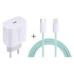 SDC-20W PD USB-C / Type-C トラベルチャージャー + 1m 12W USB-C / Type-C to 8ピンデータケーブルセット、EUプラグ、USプラグ