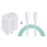 SDC-20W PD USB-C / Type-C トラベルチャージャー + 1m 12W USB-C / Type-C to 8ピンデータケーブルセット、EUプラグ、USプラグ