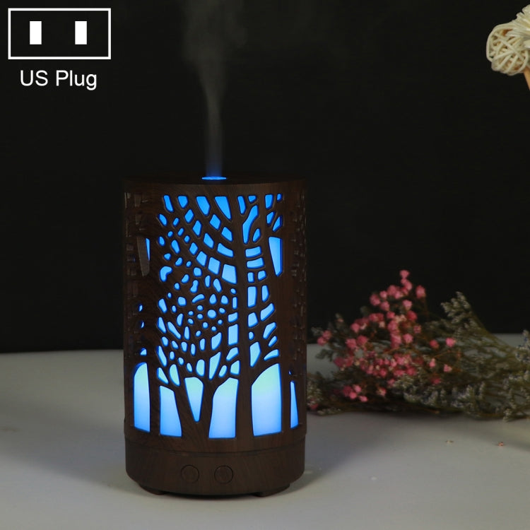 200ml 透かし彫り 森柄 木製 エッセンシャルオイル アロママシン 超音波加湿器 USB AUプラグ UKプラグ USプラグ