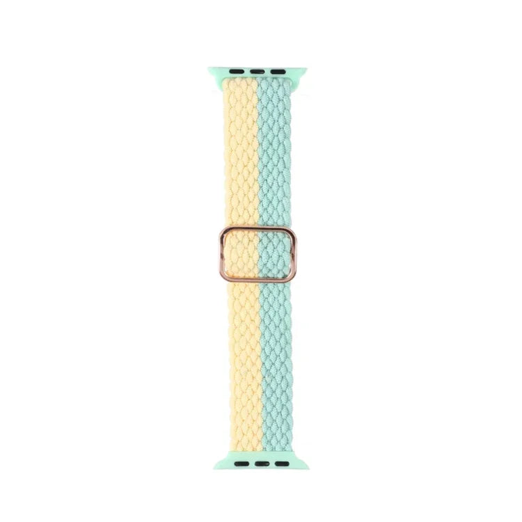 調節可能なストライプ織りナイロンストラップウォッチバンド、Apple Watchシリーズ用、7 41mm / 6&SE&5&4 40mm / 3&2&1 38mm、7 45mm / 6&SE&5&4 44mm / 3&2&1 42mm