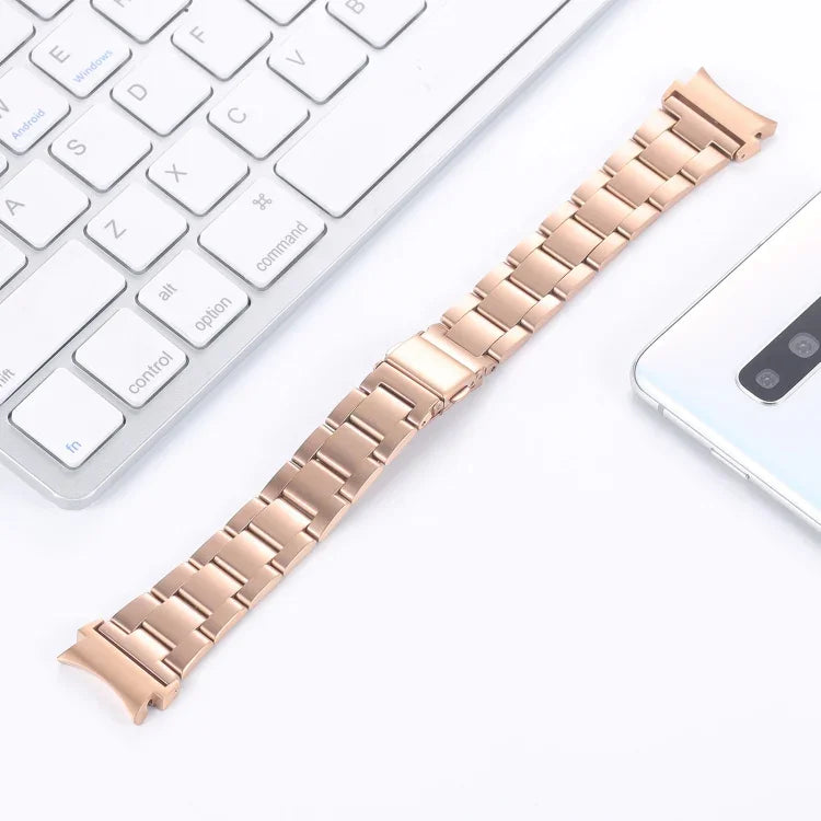三連ビーズ小型ウエストスチールストラップウォッチバンド、Samsung Galaxy Watch4 40mm / 44mm用